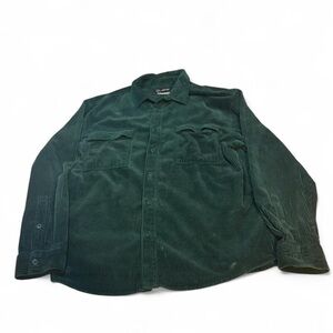 Unisex Green Original Use Corduroy Button-Up Shirt